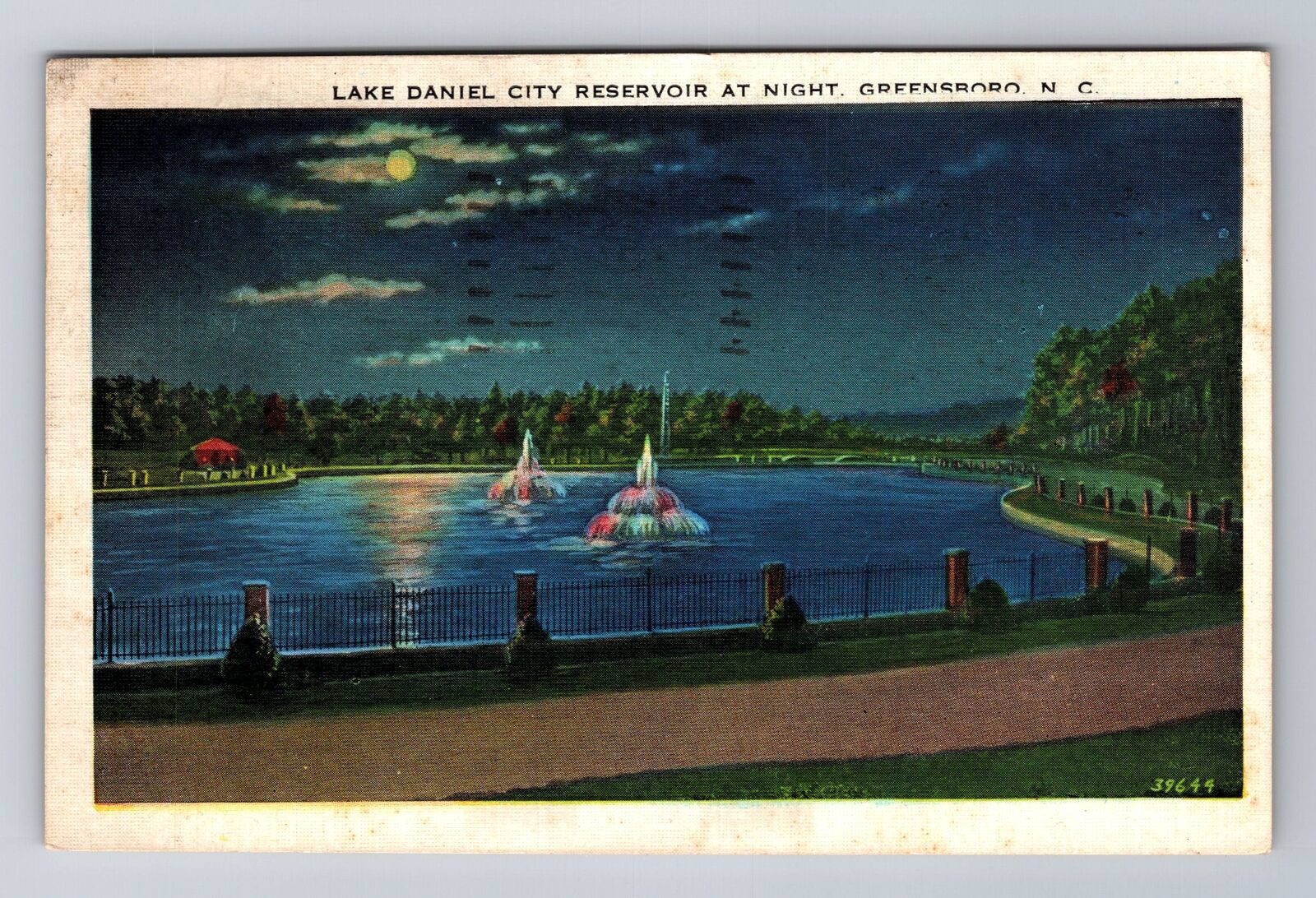 Greensboro NC-North Carolina, Lake Daniel City Reservoir, c1938 Vintage Postcard