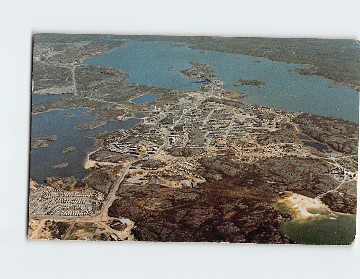 Postcard Aerial View of the City looking north, Yellowknife, Canada