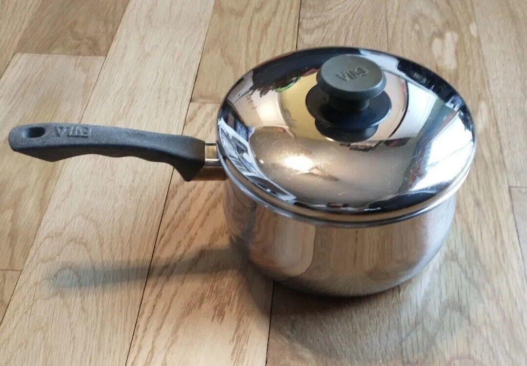 Vintage ESTIA Gourmet Tri-Ply 18-8 Stainless Steel 2 Quart Sauce Pan Pot Korea