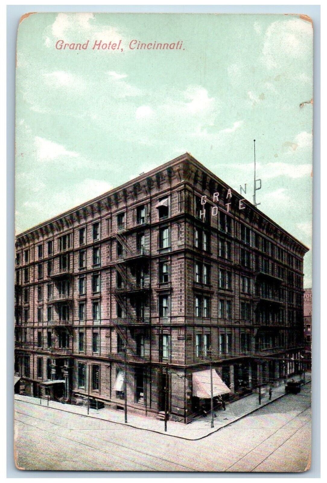 Cincinnati Ohio OH Postcard Grand Hotel  Building Exterior View c1910 Unposted