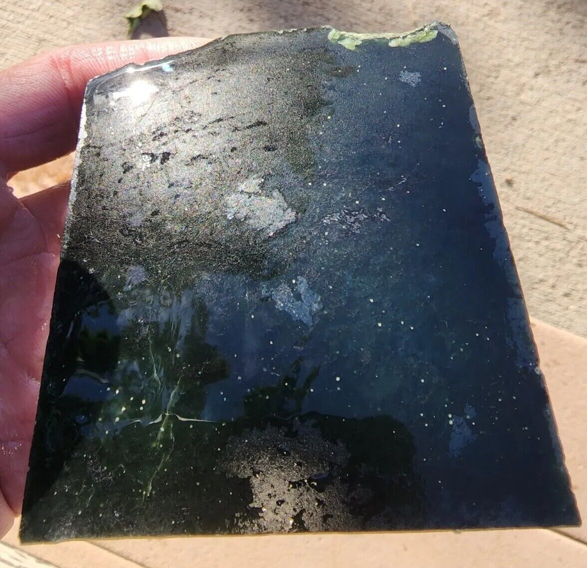  Wyoming JADE Rare Old Stock GREEN/BLACK Cut NEPHRITE Jade (440 grams)
