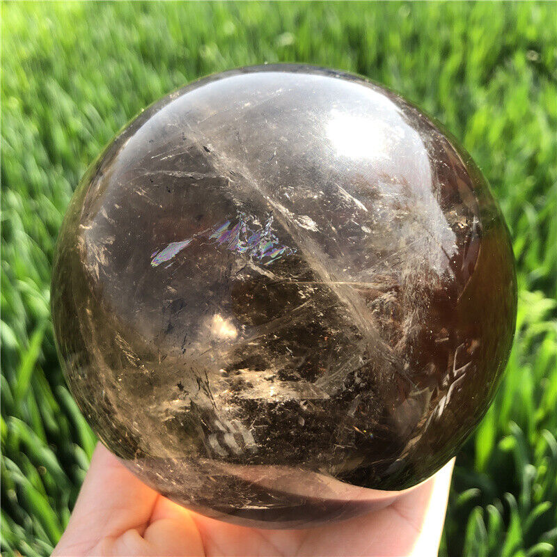3.63LB TOP Natural smoky Quartz Sphere Crystal Ball Healing XQ2660