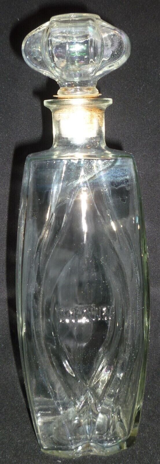VINTAGE CANADIAN SCHENLEY WHISKEY EMPTY MULTIFACETED BOTTLE DECANTER