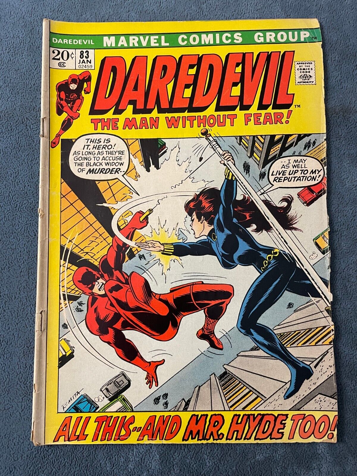 Daredevil #83 1972 Marvel Comic Book Bronze Age Black Widow John Romita GD/VG
