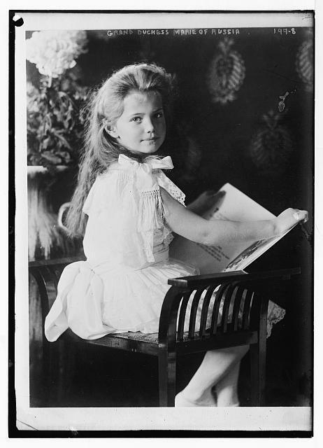 Photo:Grand Duchess Marie, seated with book