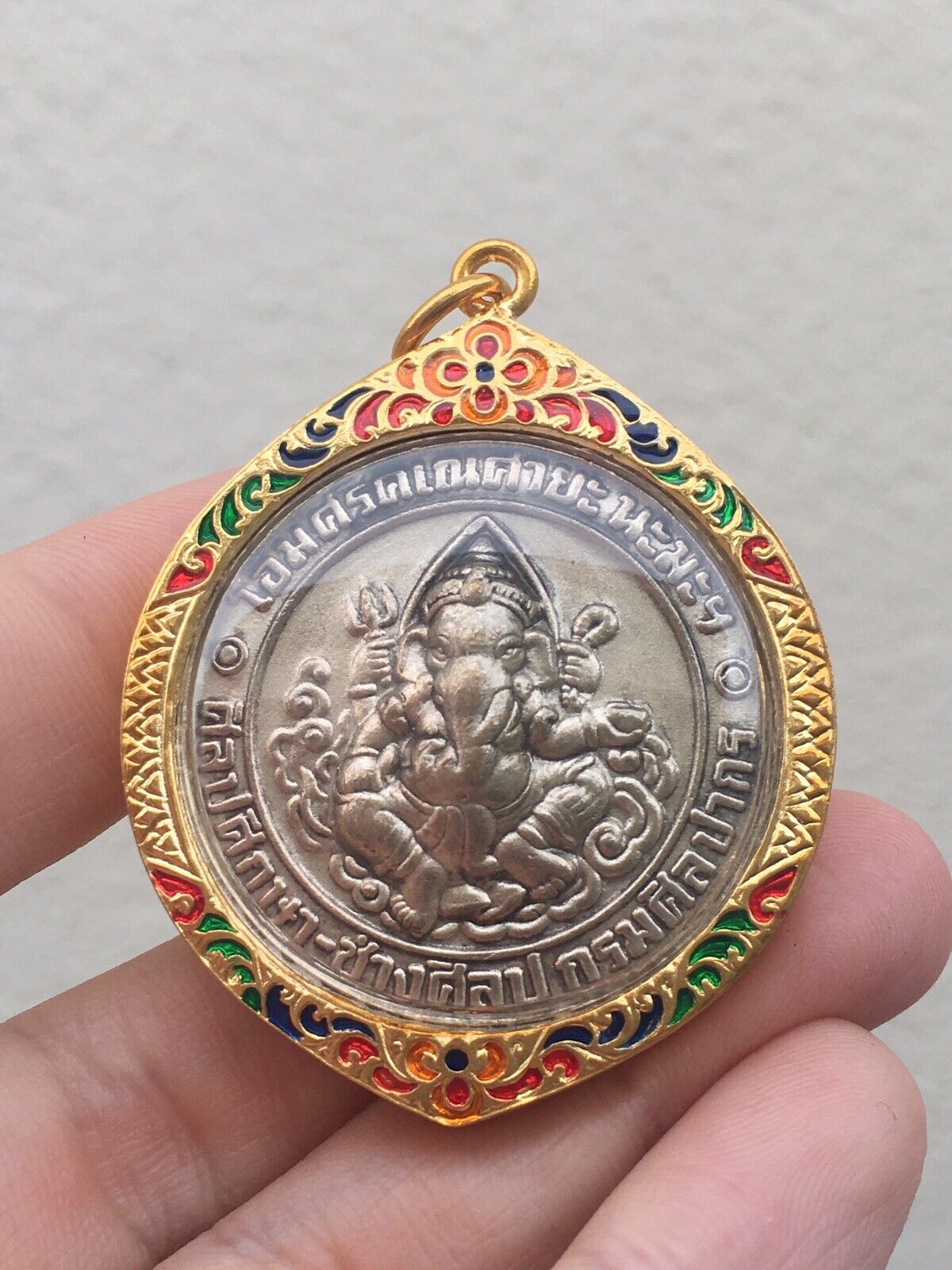 Phra Pikanet Ganesh Zodiac Omh Amulet Fetish Luck Rich Charm Protection