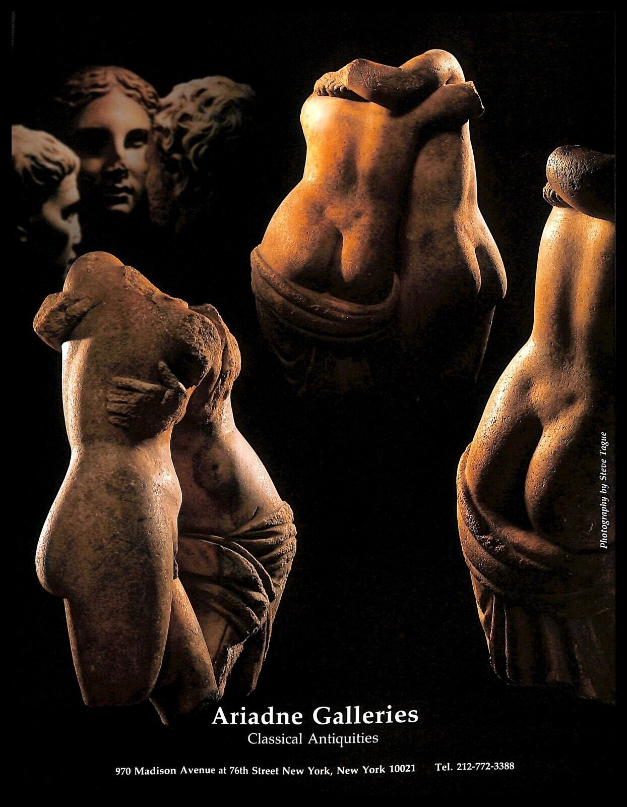 1991 Ariadne Galleries Vintage PRINT AD Classical Antiquities Greek Sculpture