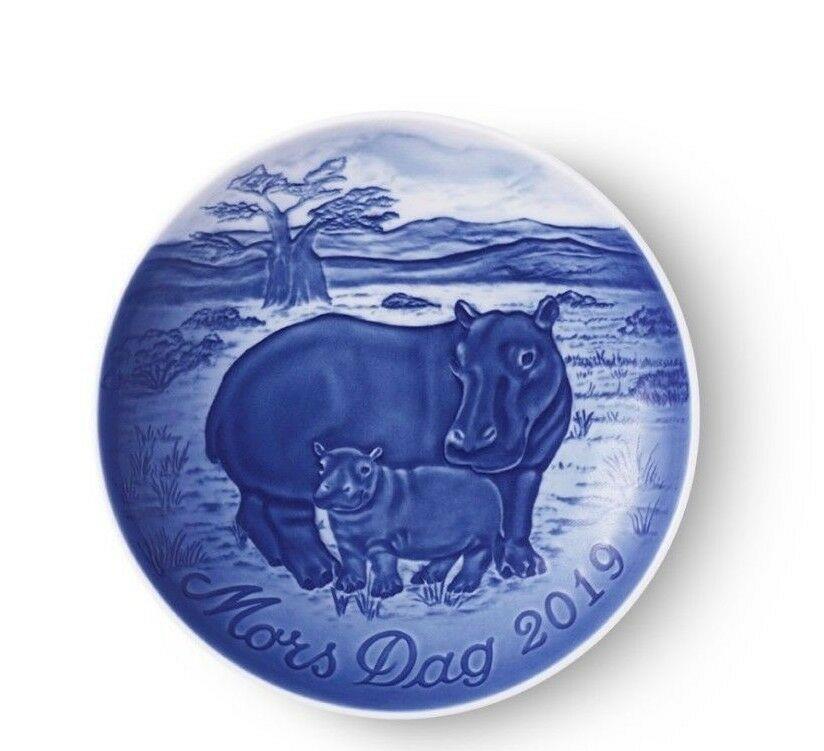 Bing & Grondahl 2019 Mother's Day Plate HIPPO and BABY  NEW IN BOX