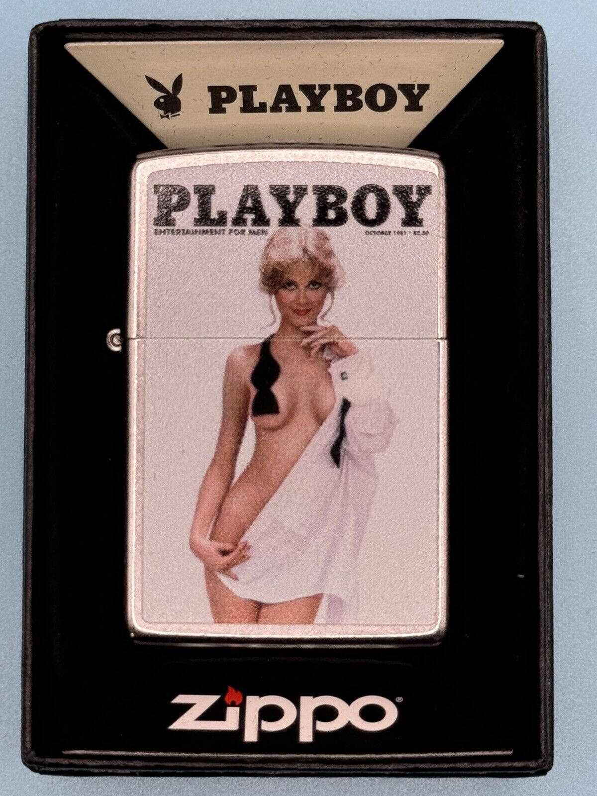 Vintage October 1981 Playboy Magazine Cover Zippo Lighter NEW Rare Pinup
