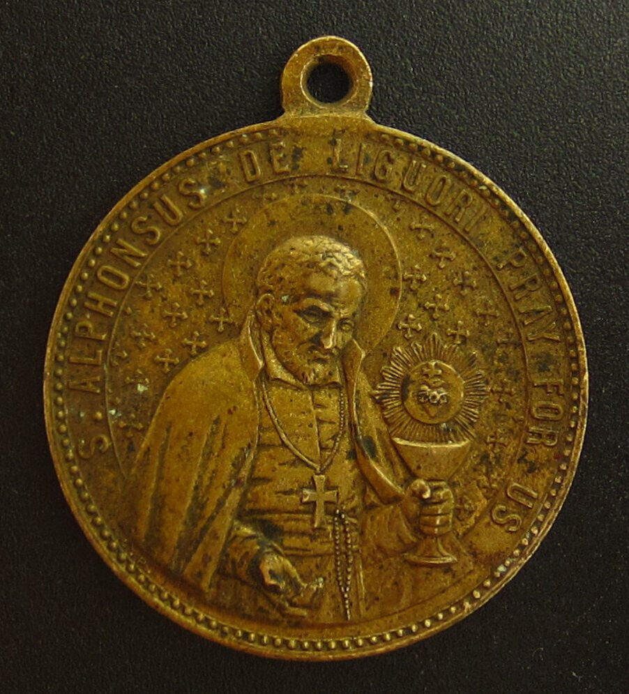Vintage Saint Alphonse Medal Religious Holy Catholic Mary OLPH