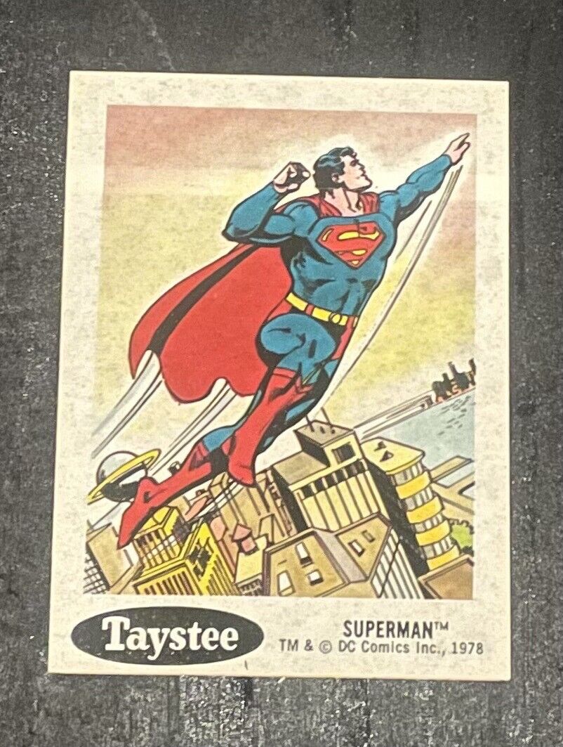 1978 Taystee DC Super Hero Stickers Food Issue Superman #1  Beautiful Centering
