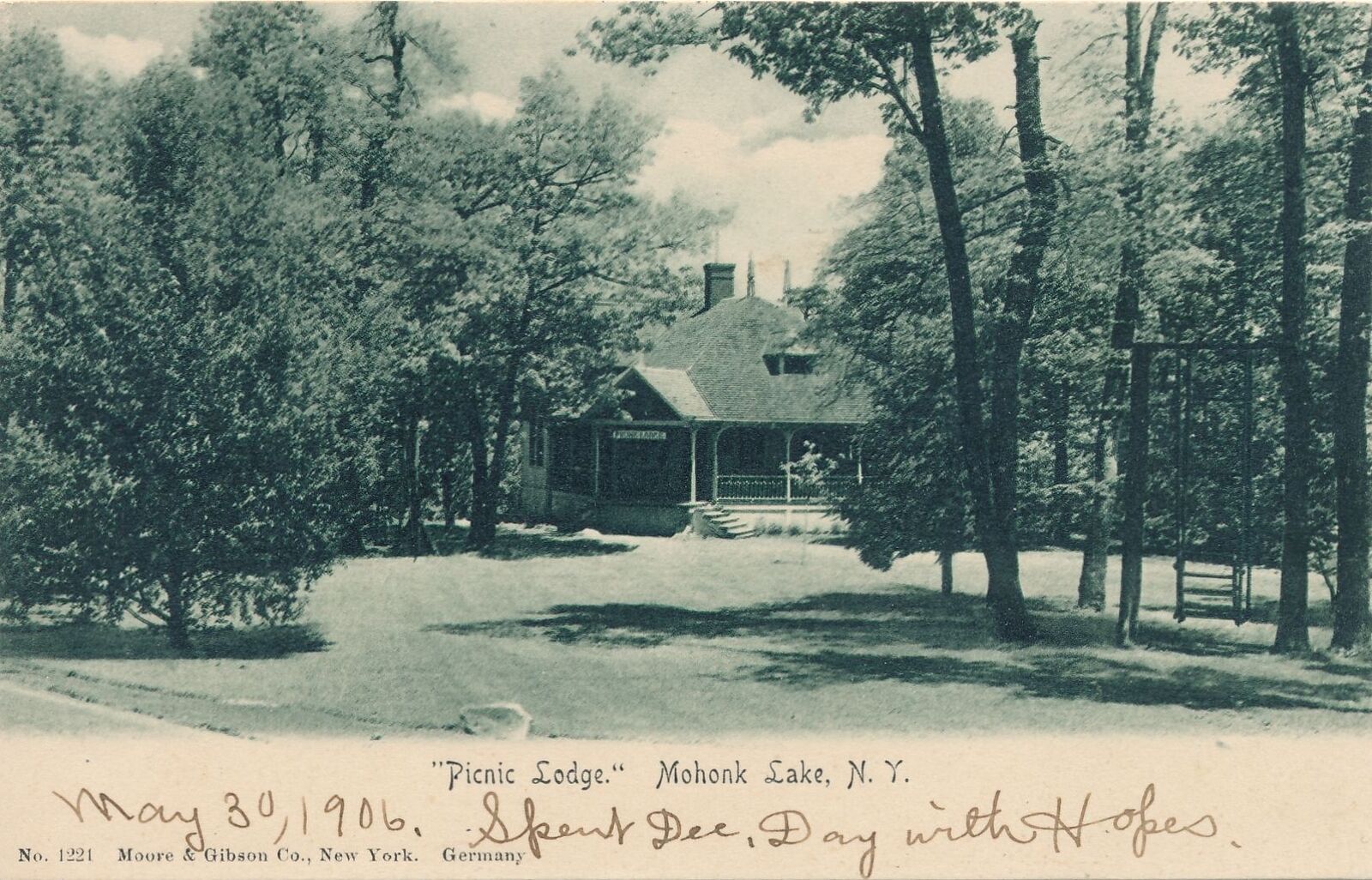 MOHONK LAKE NY - Picnic Lodge Postcard - udb (pre 1908)