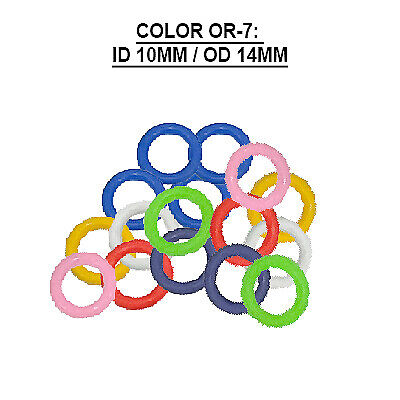 Silicone o-rings in different colors - BAG of 100PCS MIXED