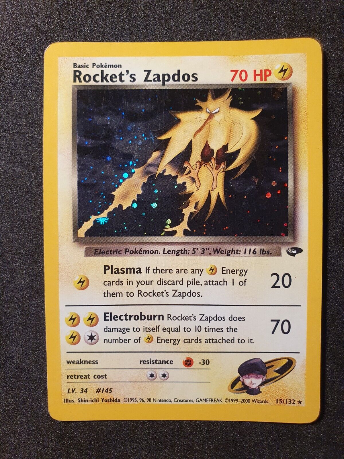 Rocket\'s Zapdos 15/132 ENG Gym Challenge Near Mint Pokémon Card 