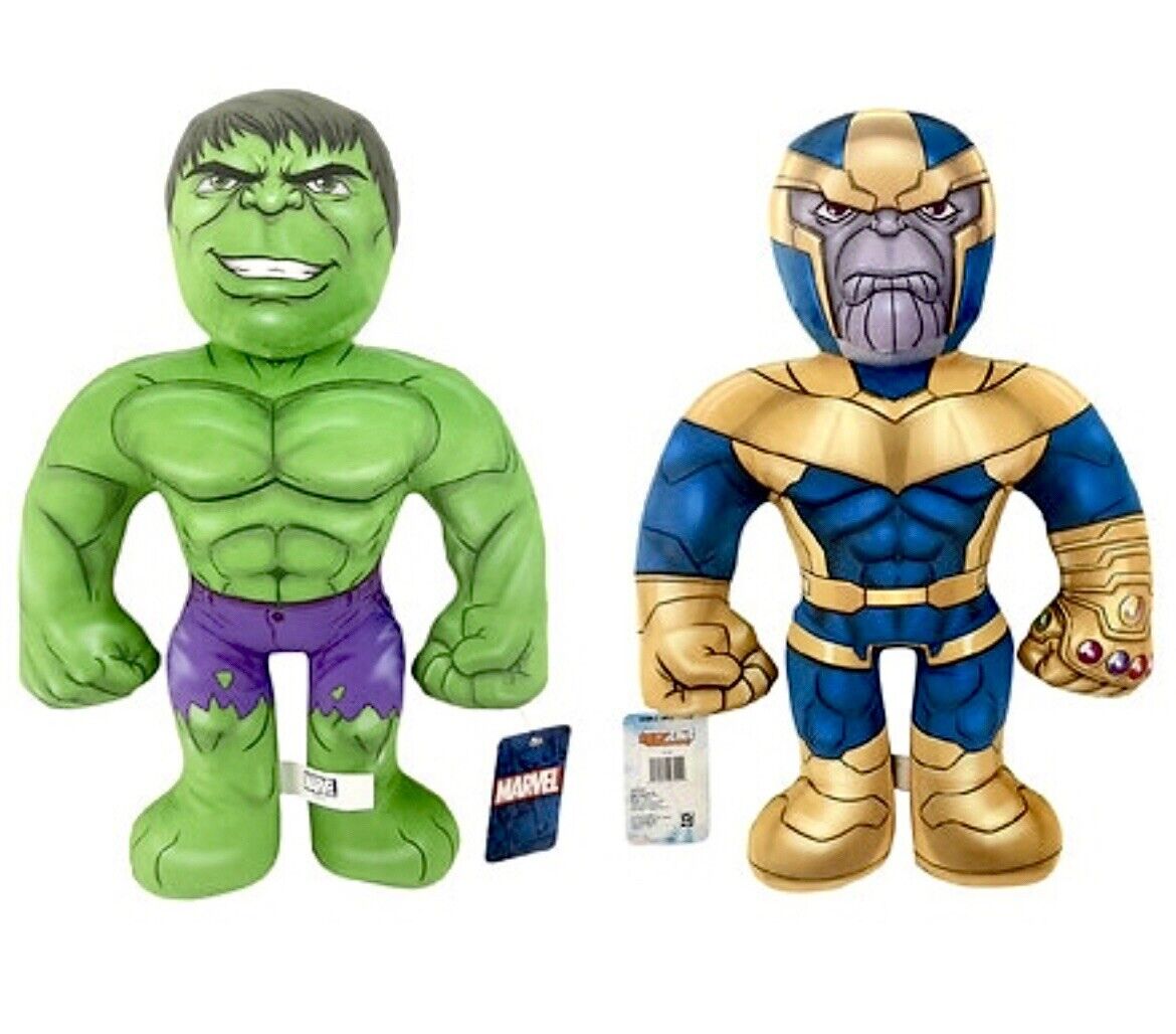 Marvel Half Ems Hulk Thanos 2 In 1 Double Sided Plush