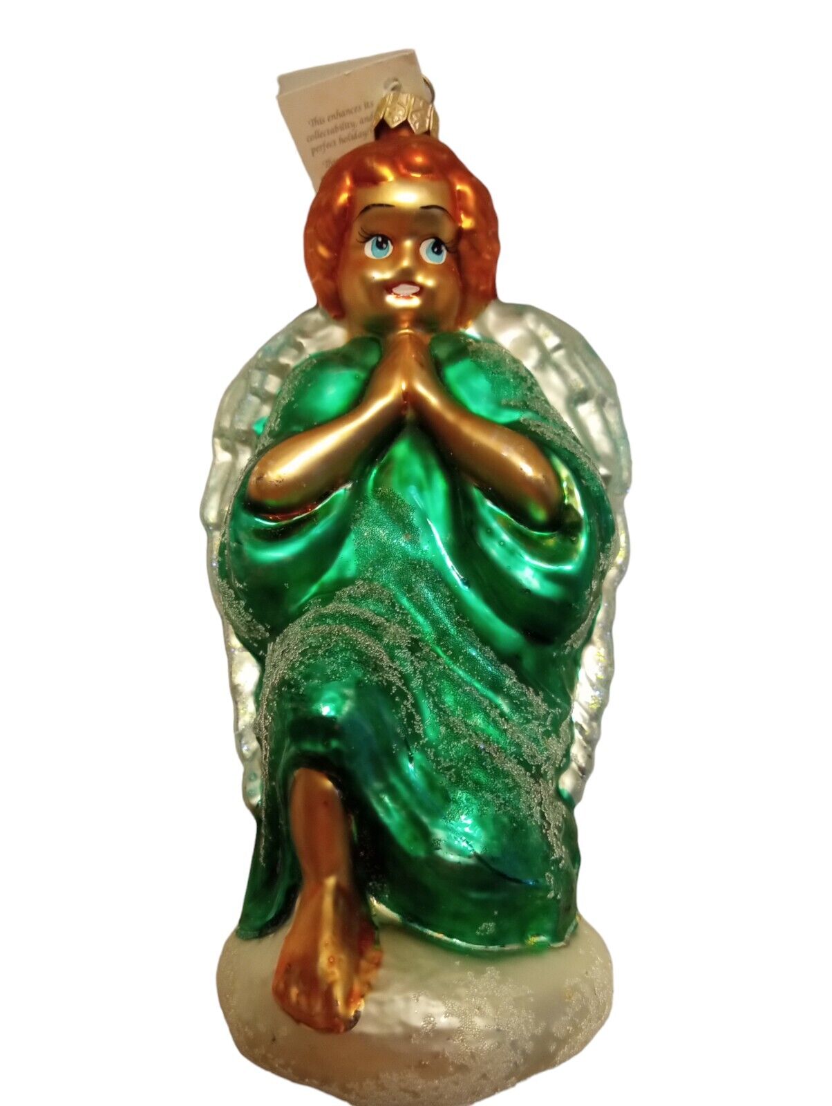 1996 Praying Angel Christmas Ornament Christopher Radko Mouth Blown Hand Painted