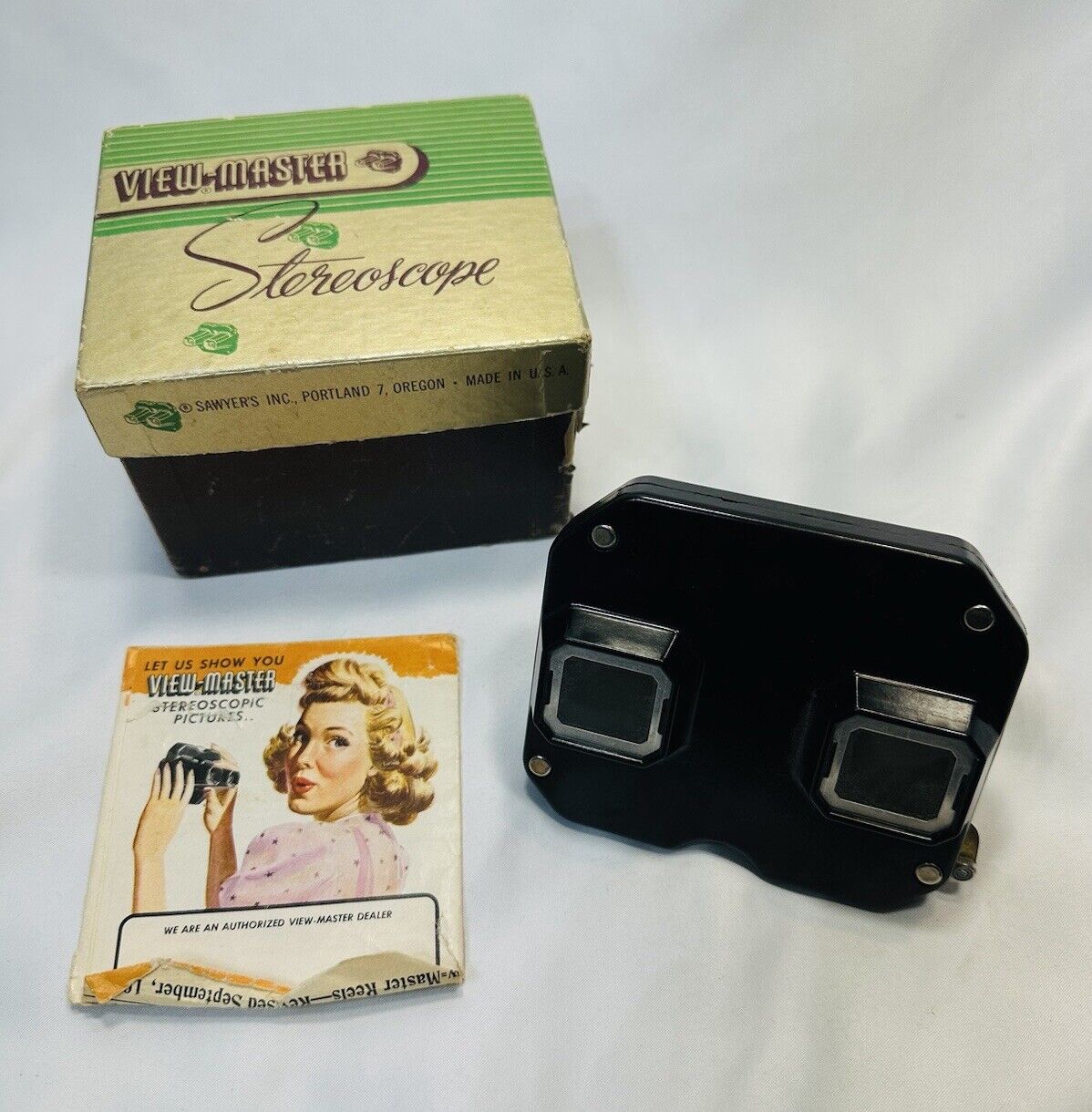 Vintage Sawyers View Master Stereoscope Original Box Instructions