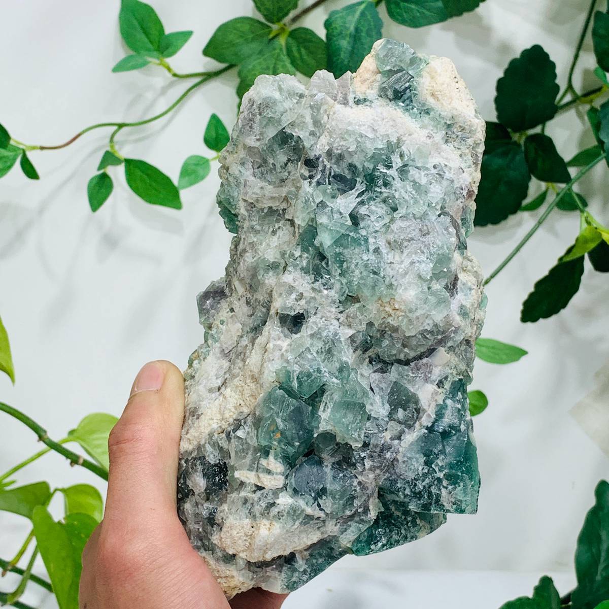 1235g Natural Green Fluorite Mineral Specimen Quartz Natural Mineral Crystal