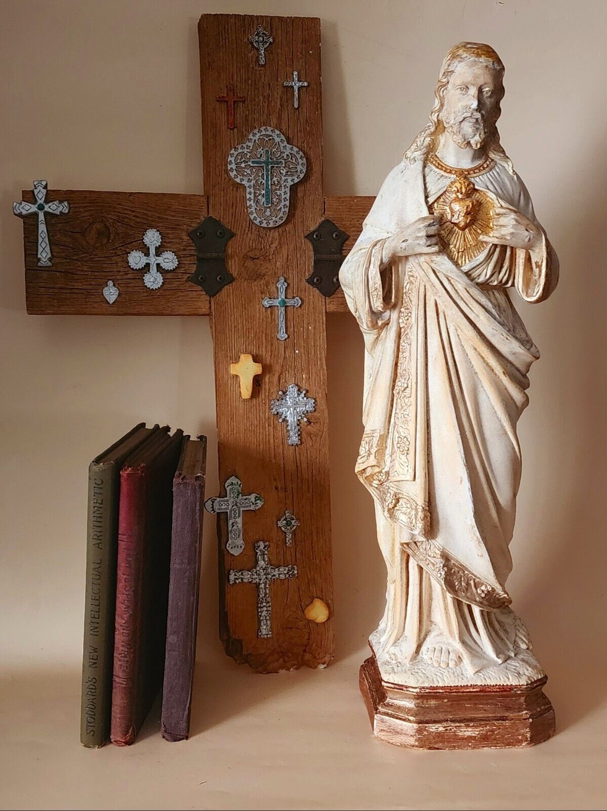 Pieraccini Vintage Chalkware Sacred Heart of Jesus Statue 17\