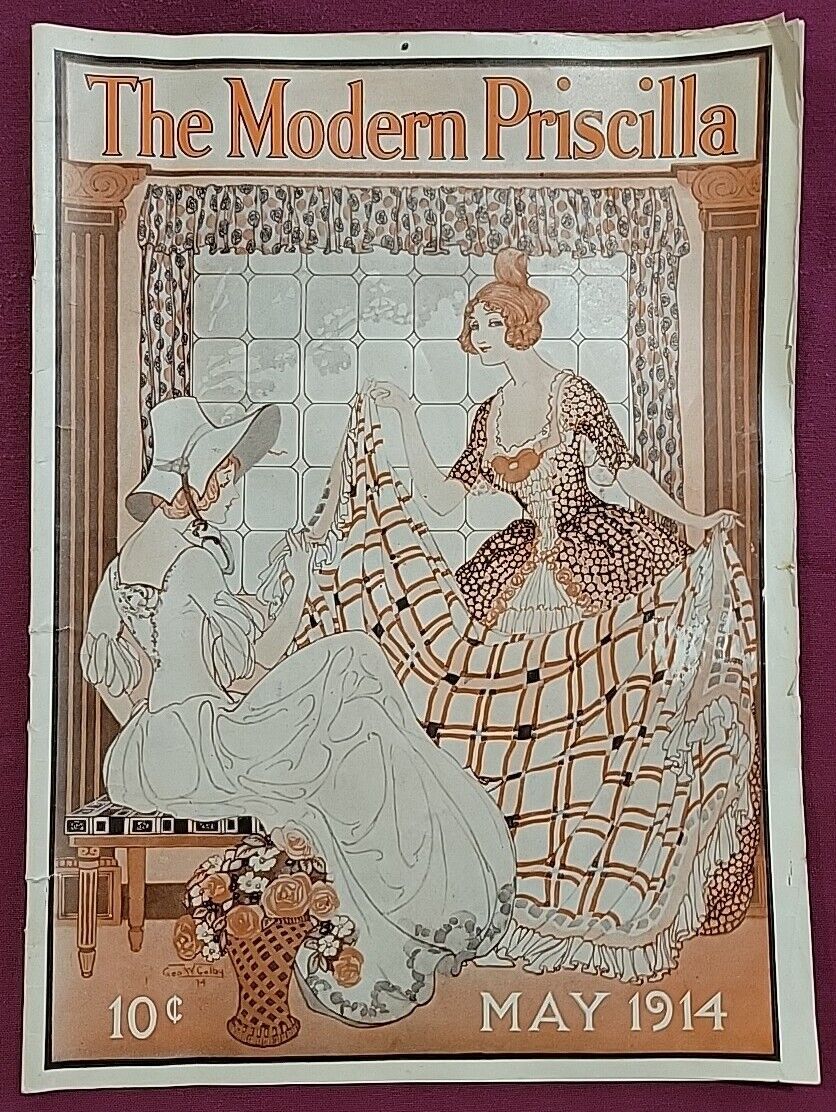 ANTIQUE MODERN PRISCILLA Magazine May 1914 Fashion / Art Deco  Illustrations