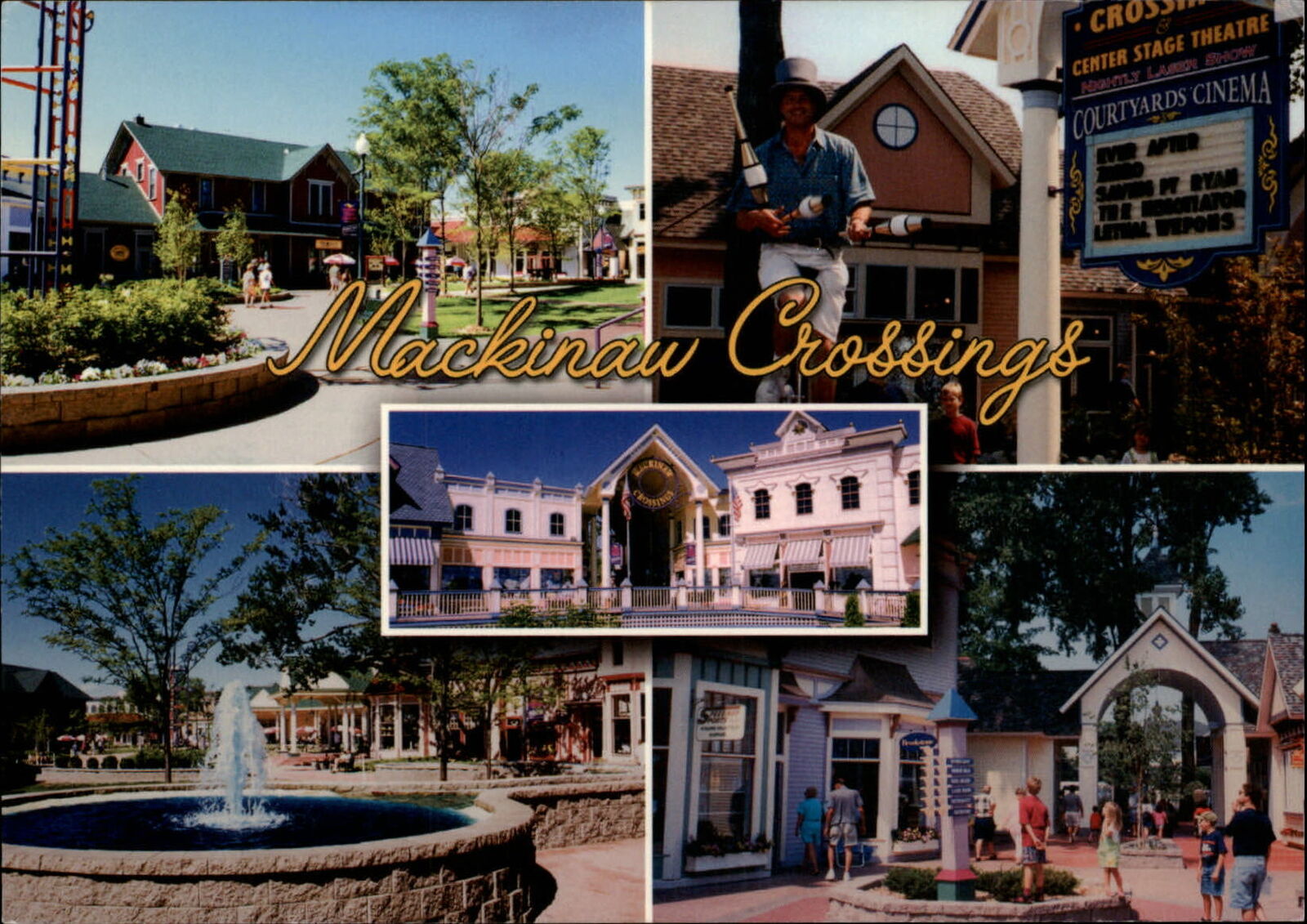 Michigan Mackinaw City Mackinaw Crossings multiview ~ unused postcard sku613