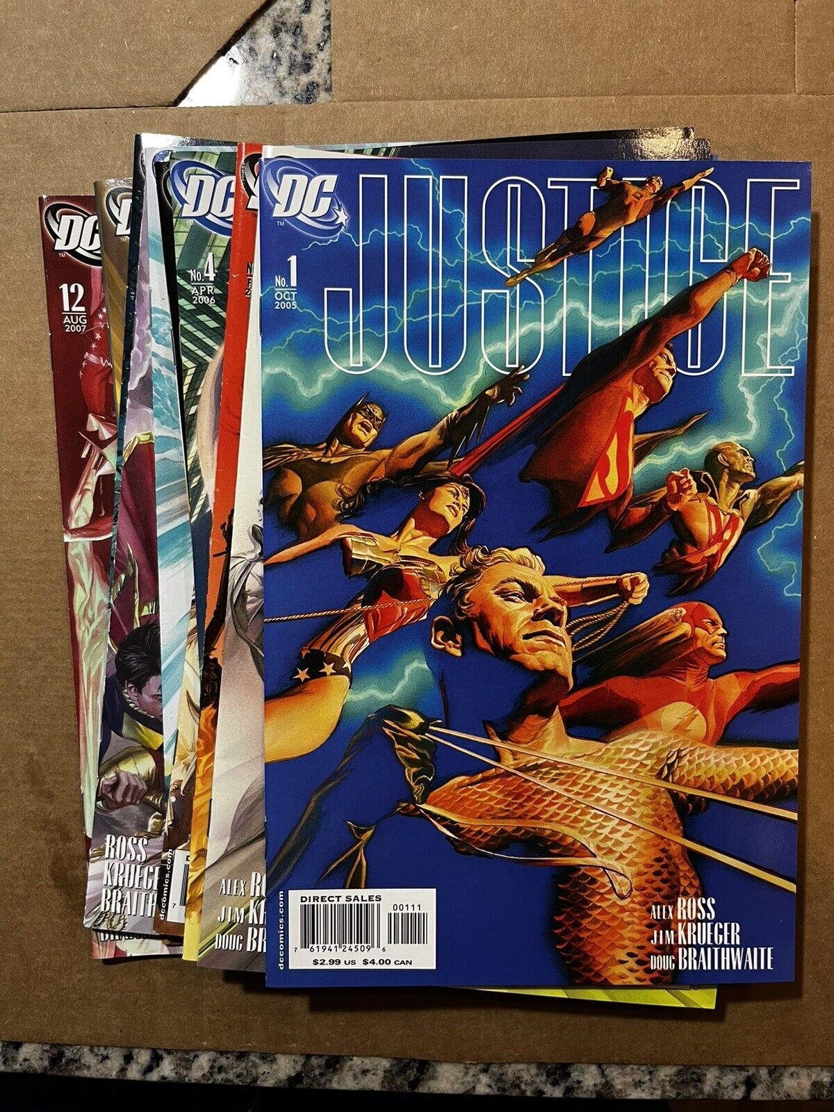 2005 DC Comics JUSTICE #1-12 Complete Set - JLA - All ALEX ROSS Covers - NM