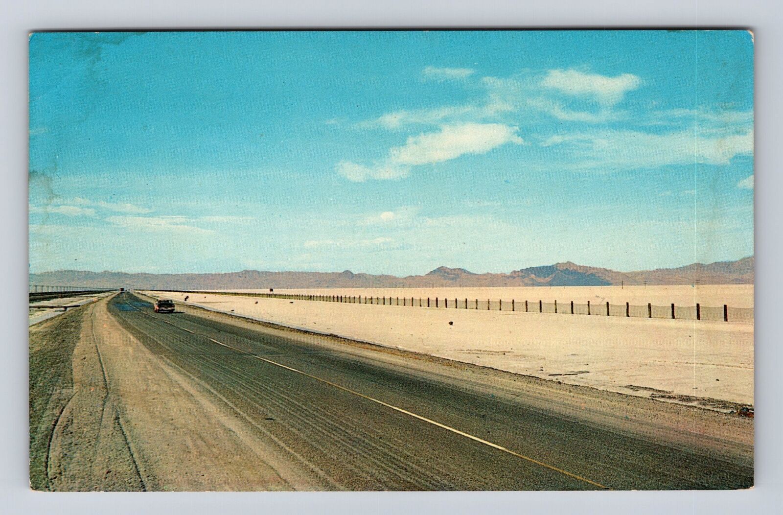 Bonneville Salt Flats UT-Utah, Salt Flats, Antique Vintage Souvenir Postcard