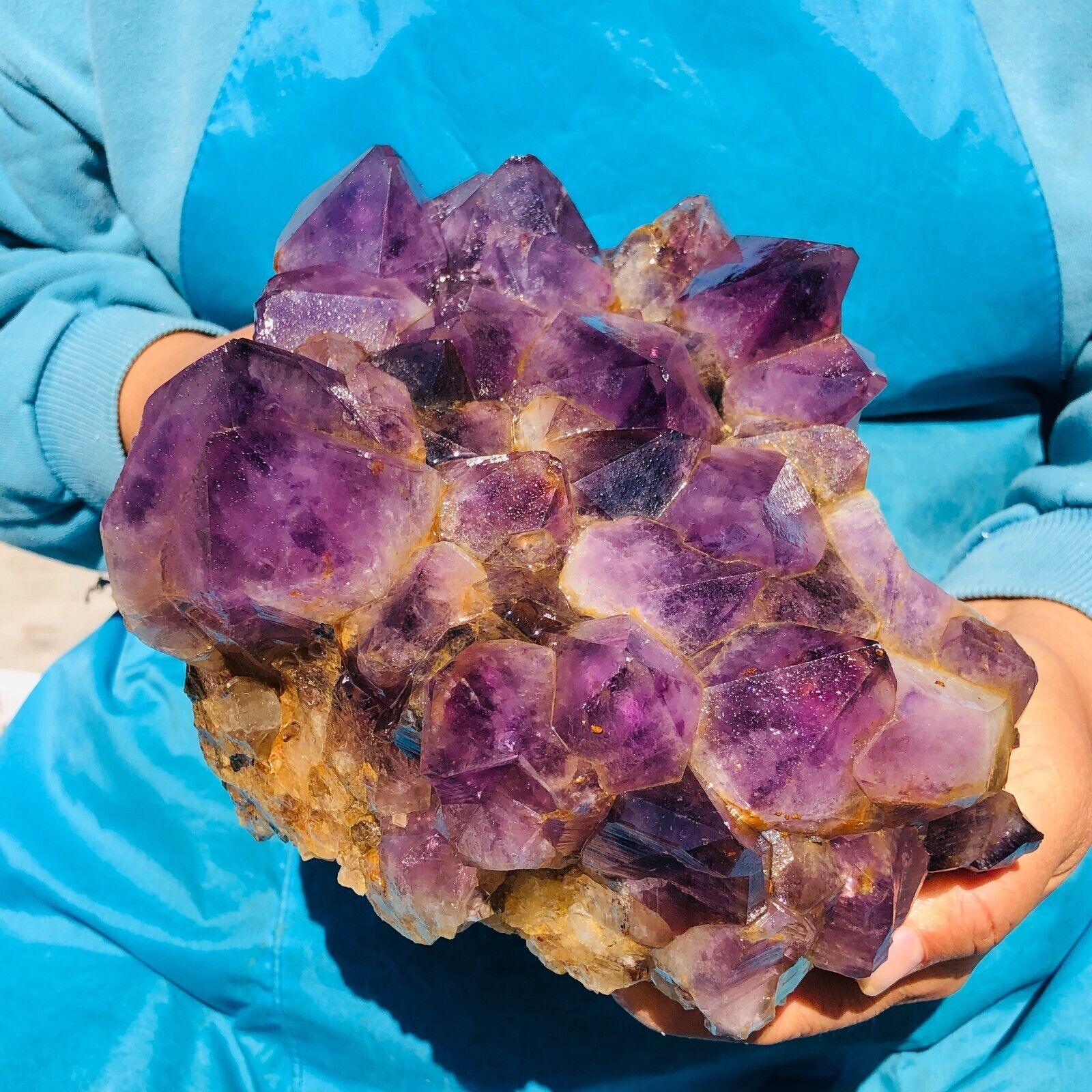 9.17LB Natural Amethyst geode quartz clustercrystal specimen Healing