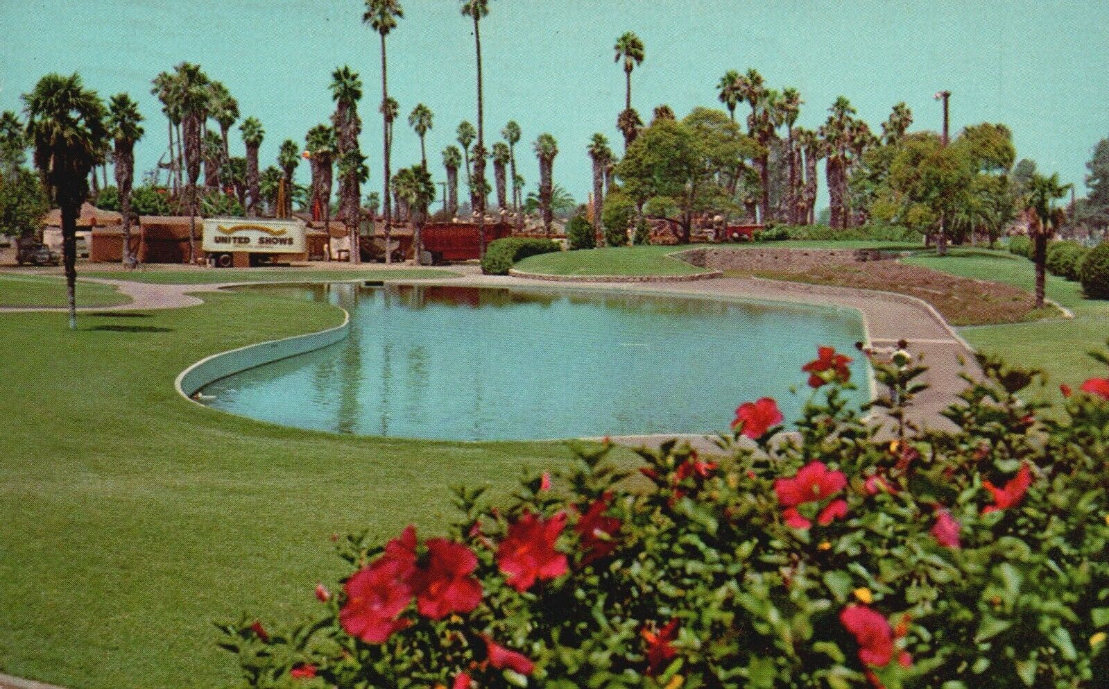 Postcard CA Anaheim La Palma Park Fly Casting Pool 1971 Chrome Vintage PC e9029