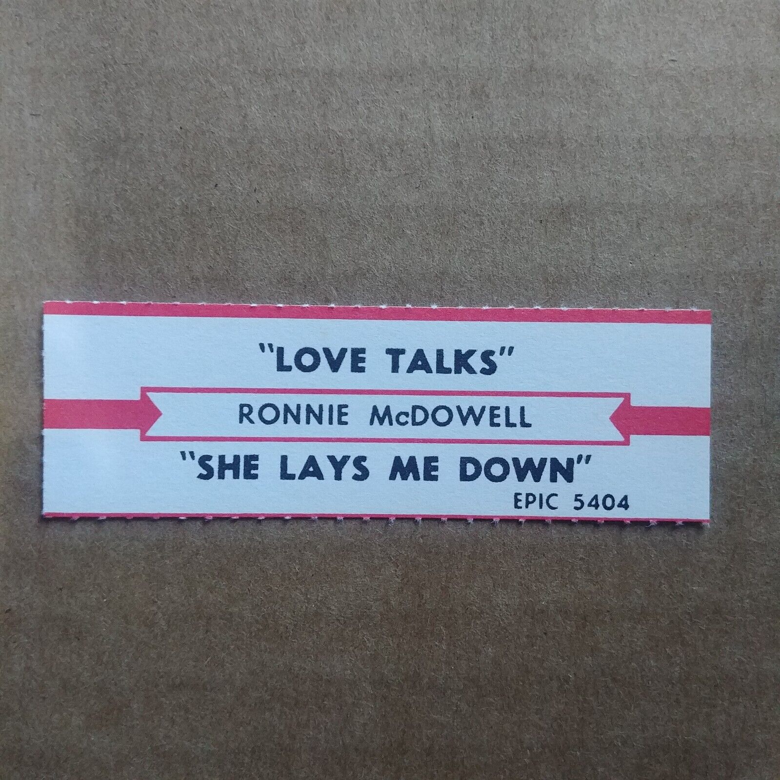 RONNIE MCDOWELL Love Talks/She Lays Me Down JUKEBOX STRIP Record 45 rpm 7\