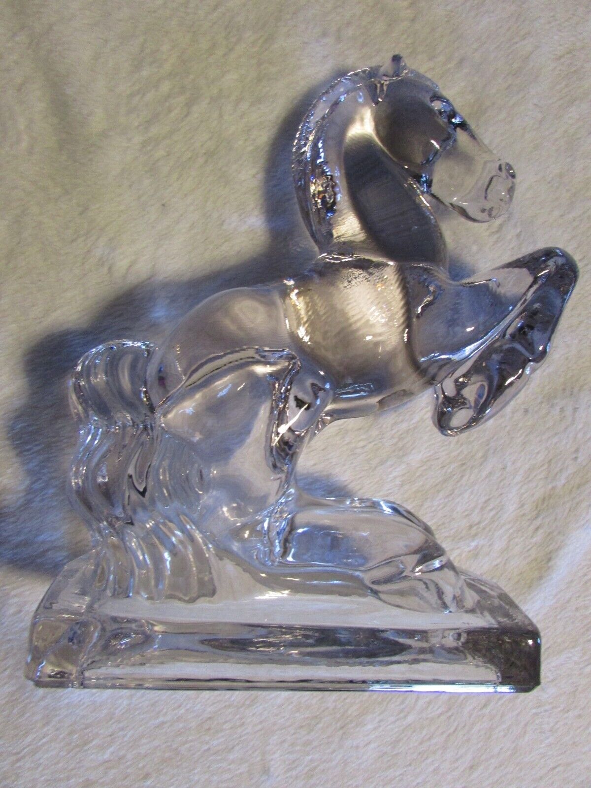 Heavy Art Glass Rearing Horse