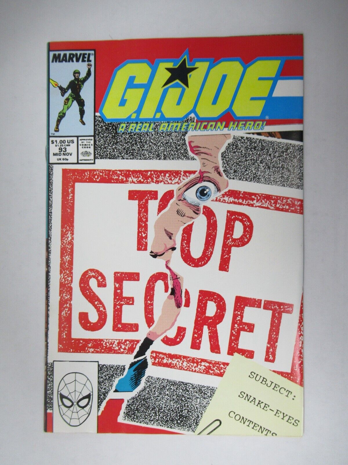 1989 Marvel GI Joe A Real American Hero #93 1st print