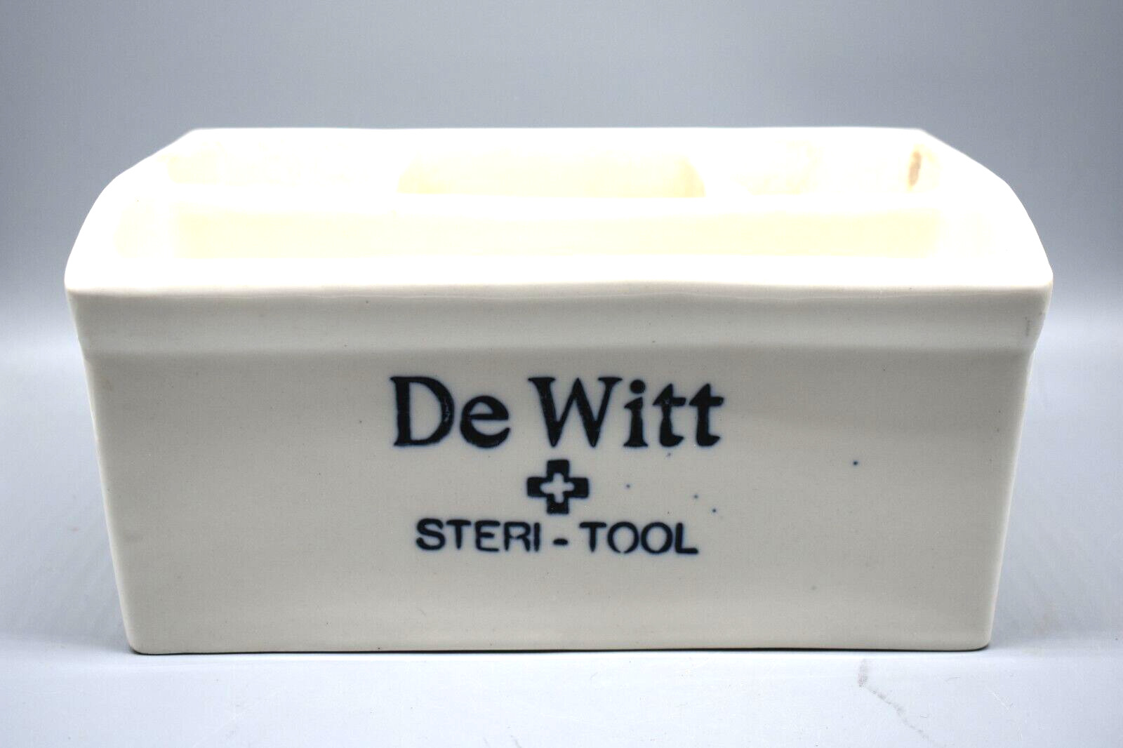 Vintage Barber De Witt STERI-TOOL Razor Advertising Sterilizer Ceramic Stoneware