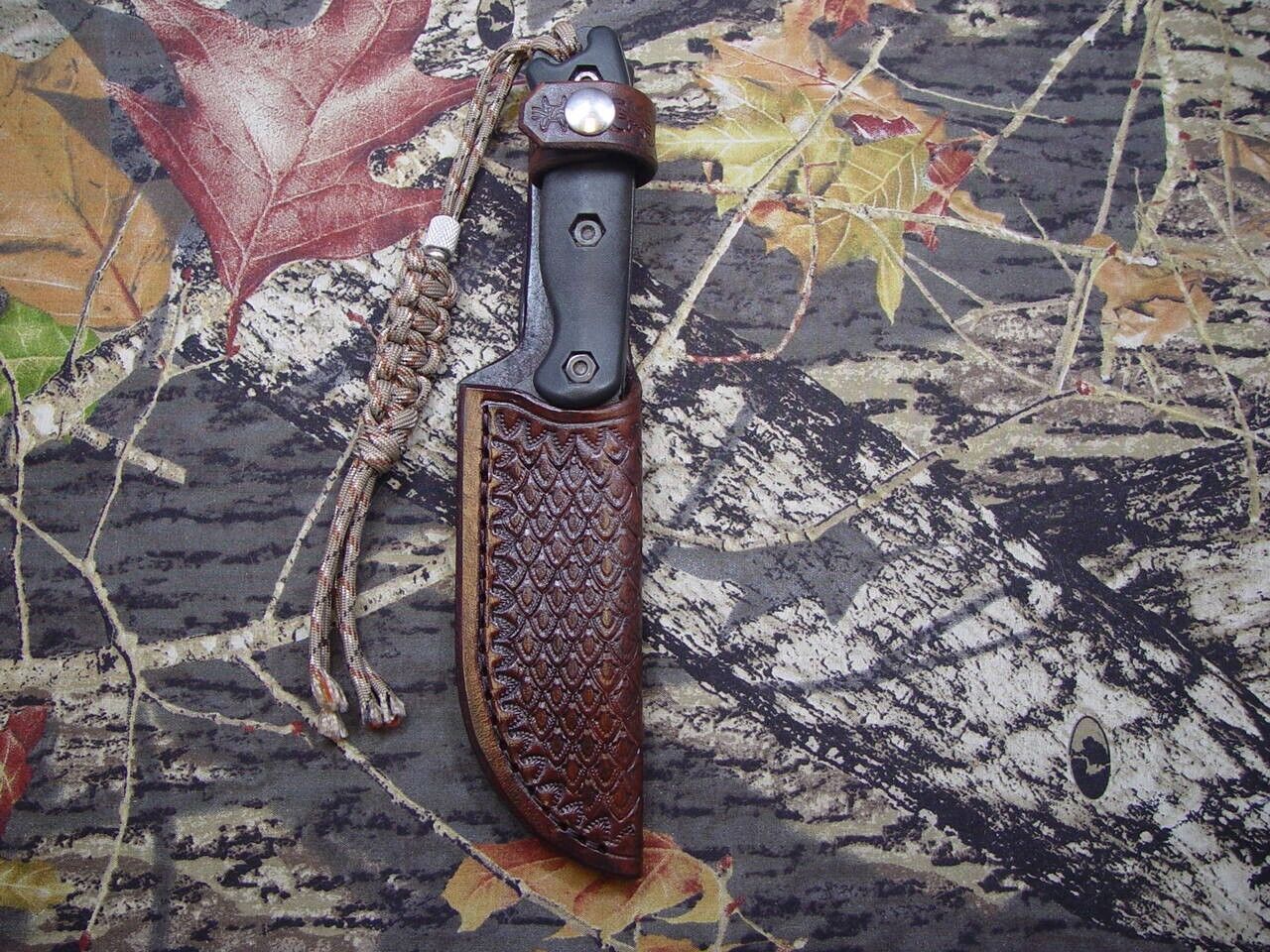 Leather Custom Sheath Fits BK-17 Knife Not Included