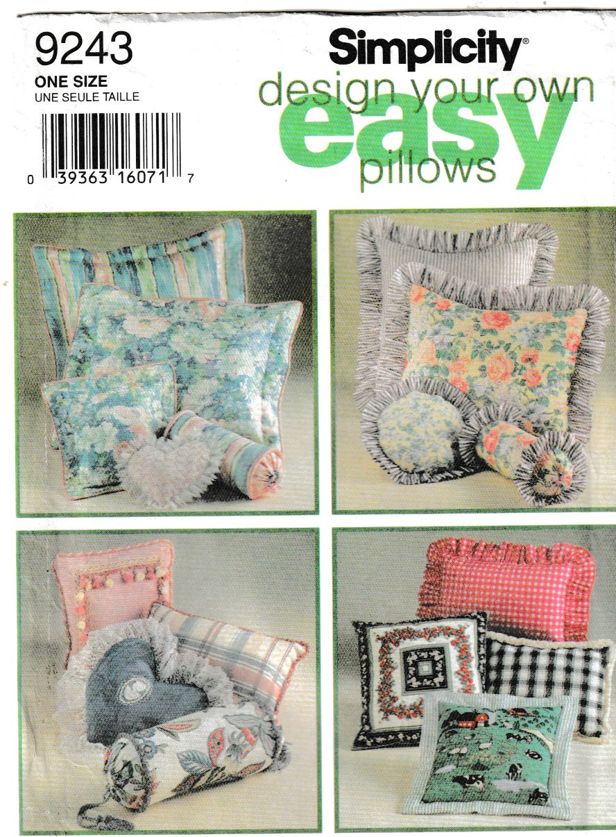 Simplicity Pattern 9243, Design Your Own Pillows, FF