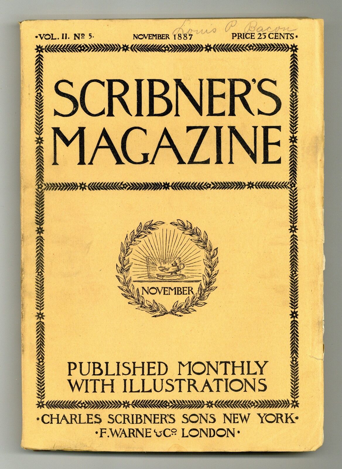 Scribner's Magazine Nov 1887 Vol. 2 #5 VG 4.0