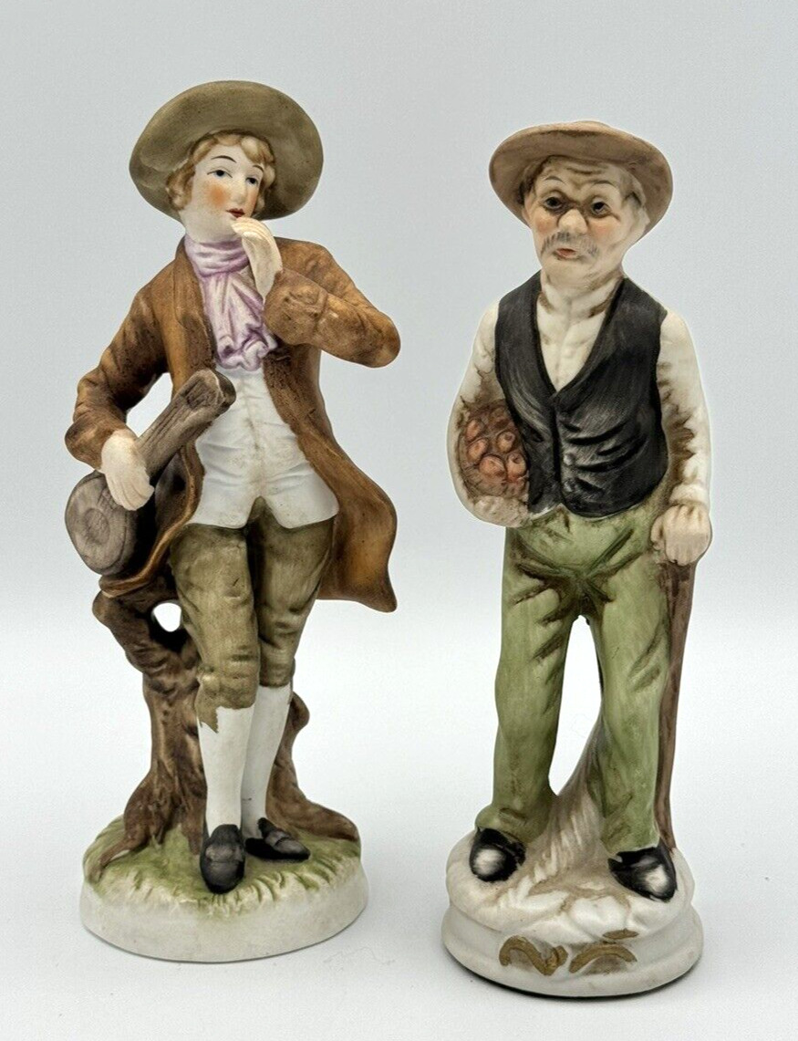 Vintage Lot of 2 Porcelain Figures Boy and Old Man