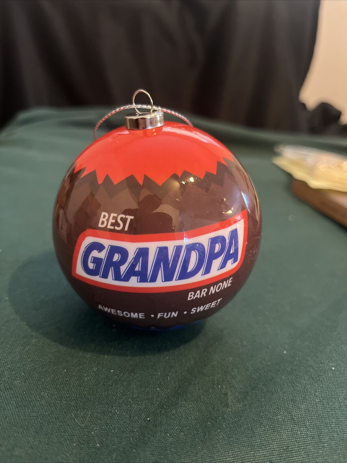 Vintage Snickers Best Grandpa Christmas Ornament 