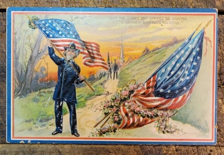 Memorial Day Decoration Day Series 158 TUCKS Patriotic Postcard - General & Flag