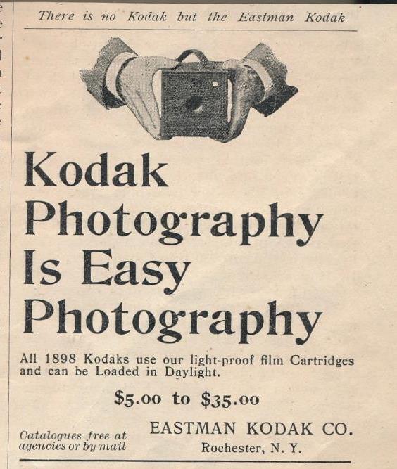 Magazine Ad - 1898 - Kodak Camera\'s - Eastman Kodak Co., Rochester, NY