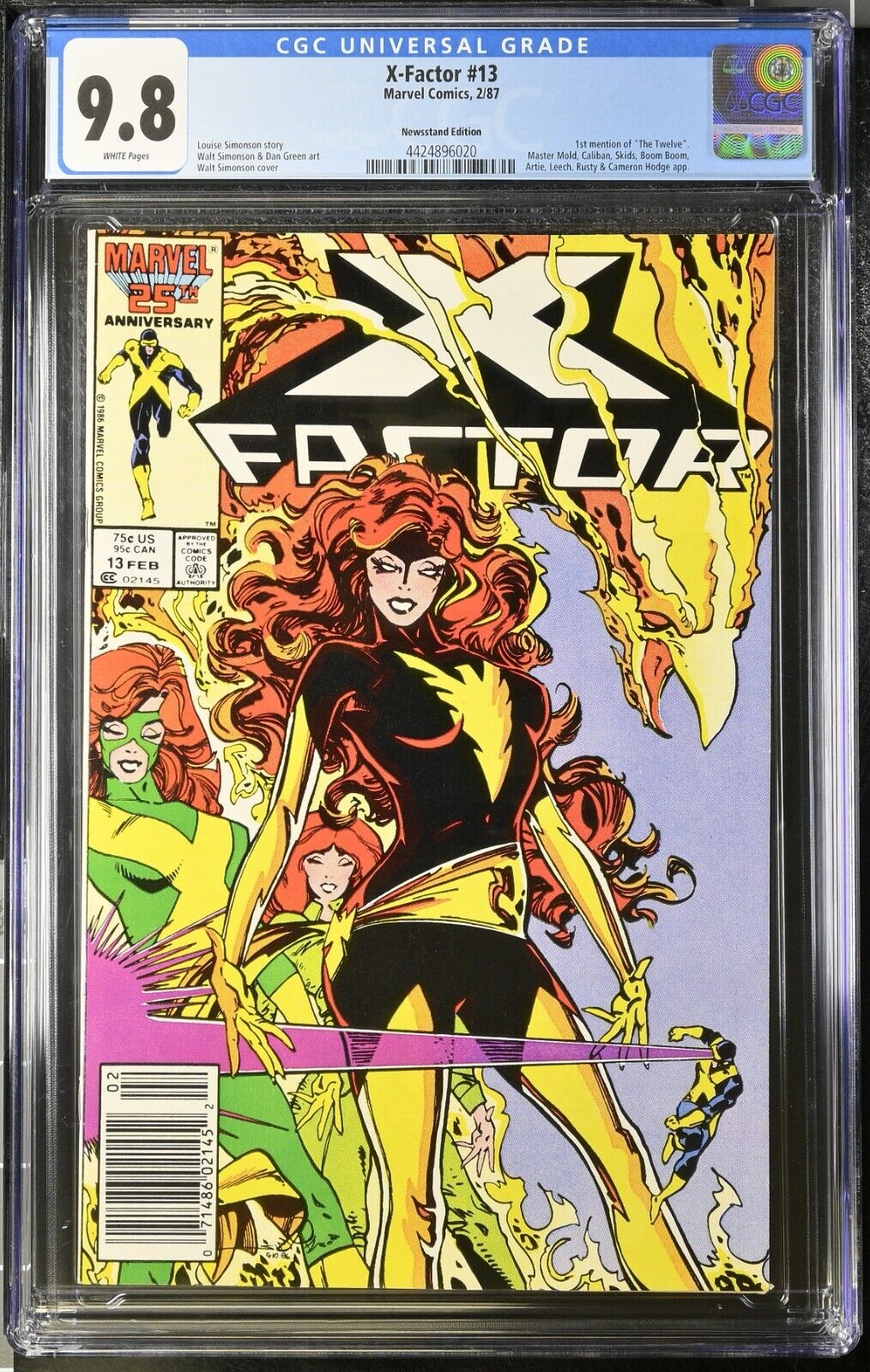 X-Factor #13 CGC 9.8 *NEWSSTAND Variant* Marvel Girl Phoenix Simonson Cover 1987