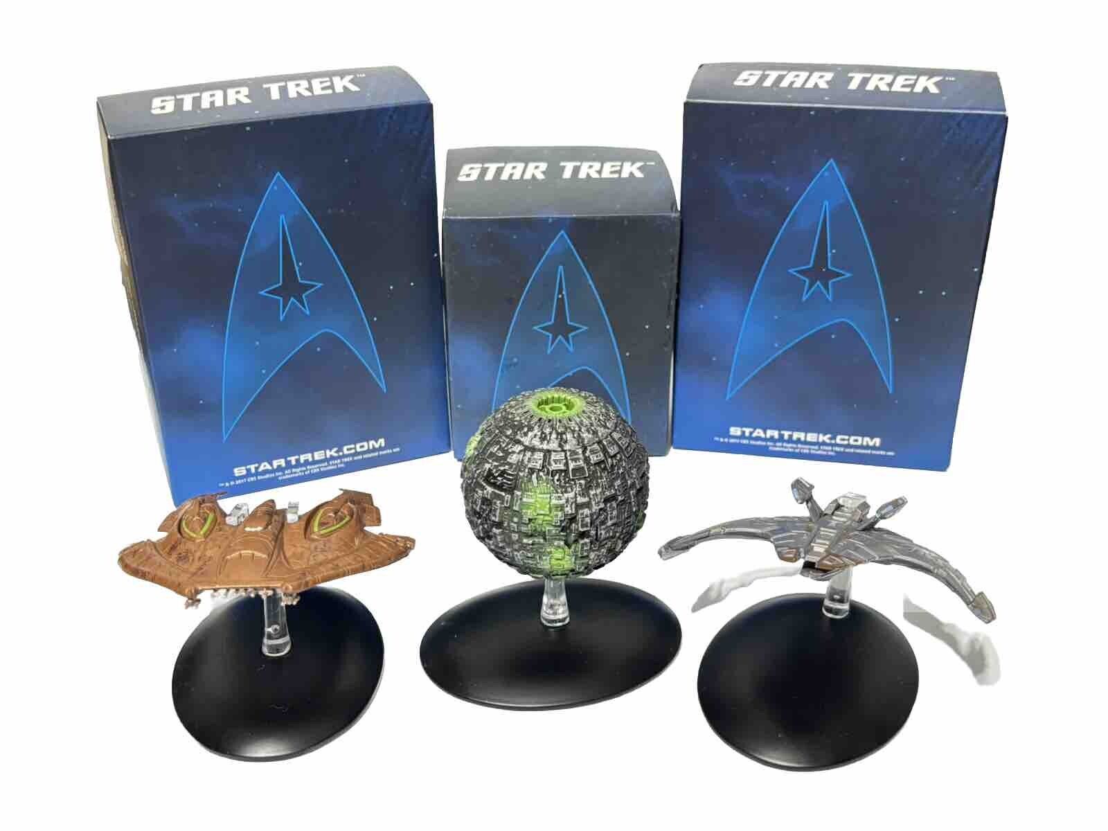 Eaglemoss Star Trek Ship Lot of 3 Nausicaan Jem\'Hadar Borg Sphere
