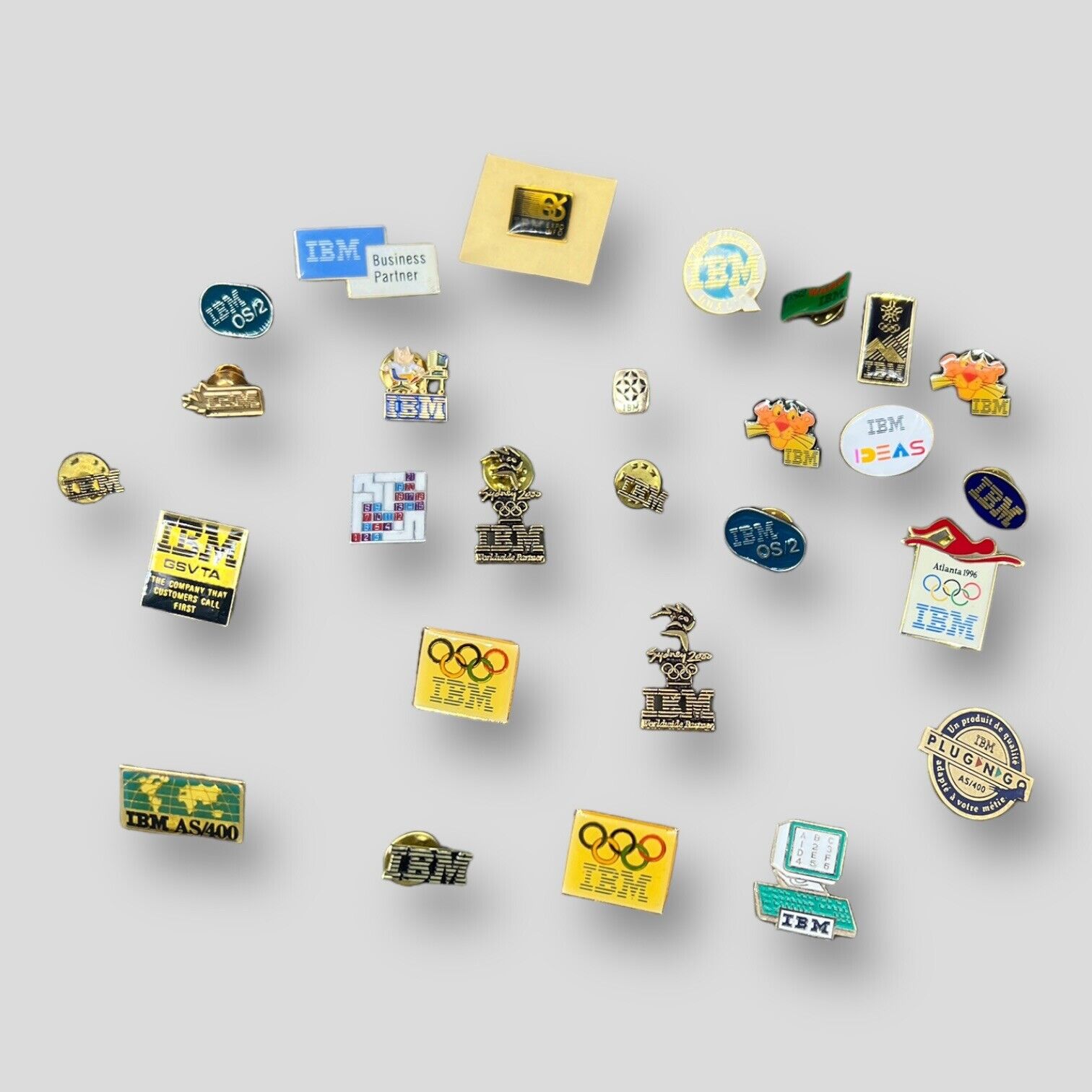 Vintage Lot of 27 IBM pins
