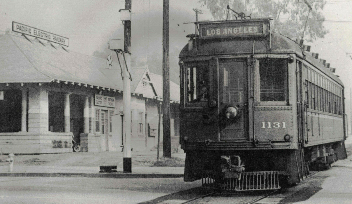 Pacific Electric Railway Hollywood Los Angeles LA CA 10x8 Vintage Black White
