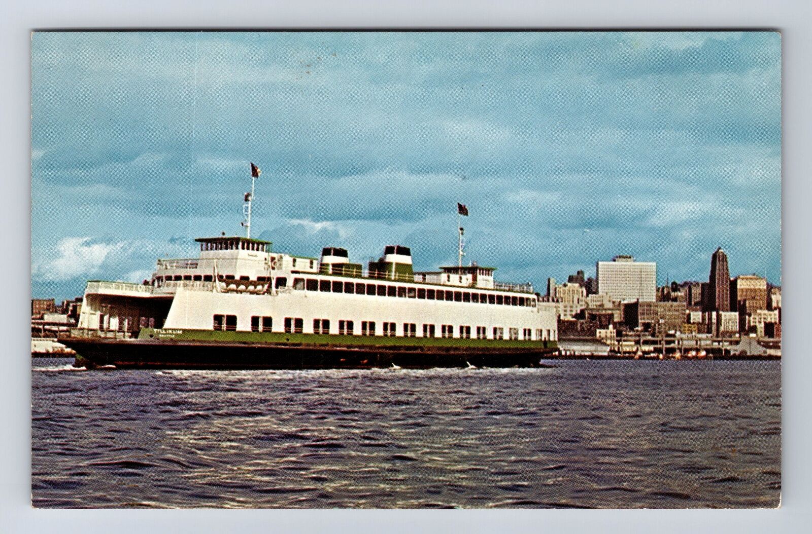WA-Washington, M.V. Tillikum, Washington State Ferry, Vintage Souvenir Postcard