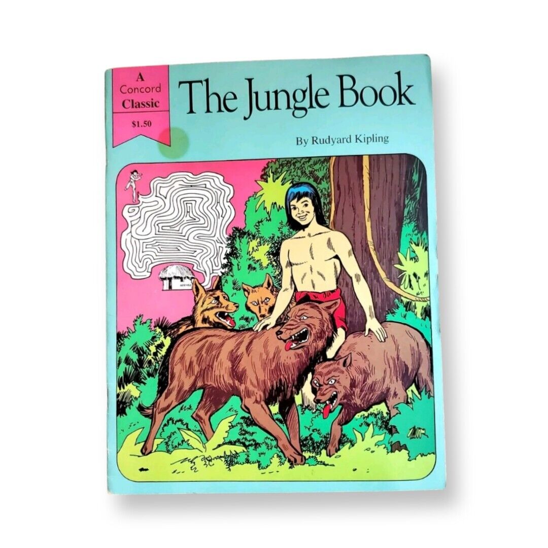 Vintage 1982 Concord Books Activity Coloring Book Kipling's Jungle Book Unused