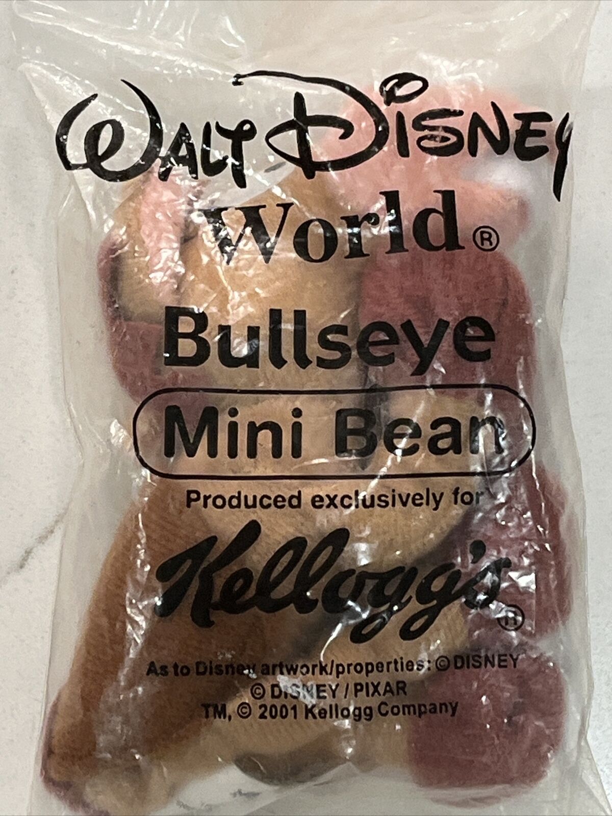 2001 Kelloggs Mini Bean Walt Disney World, Toy Story’s Bullseye, NIB-VERY NICE