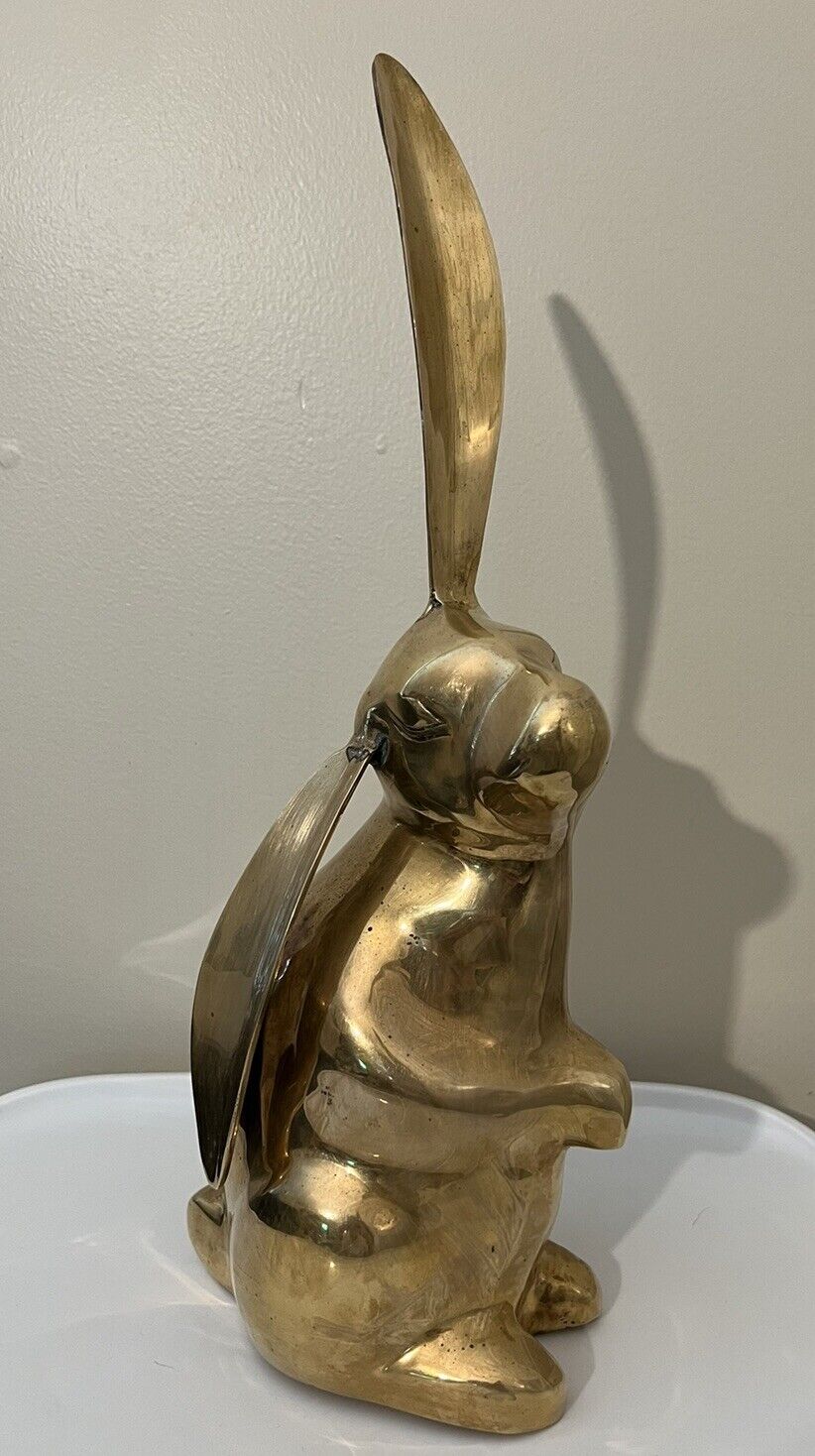 Vintage Life Size brass bunny rabbit