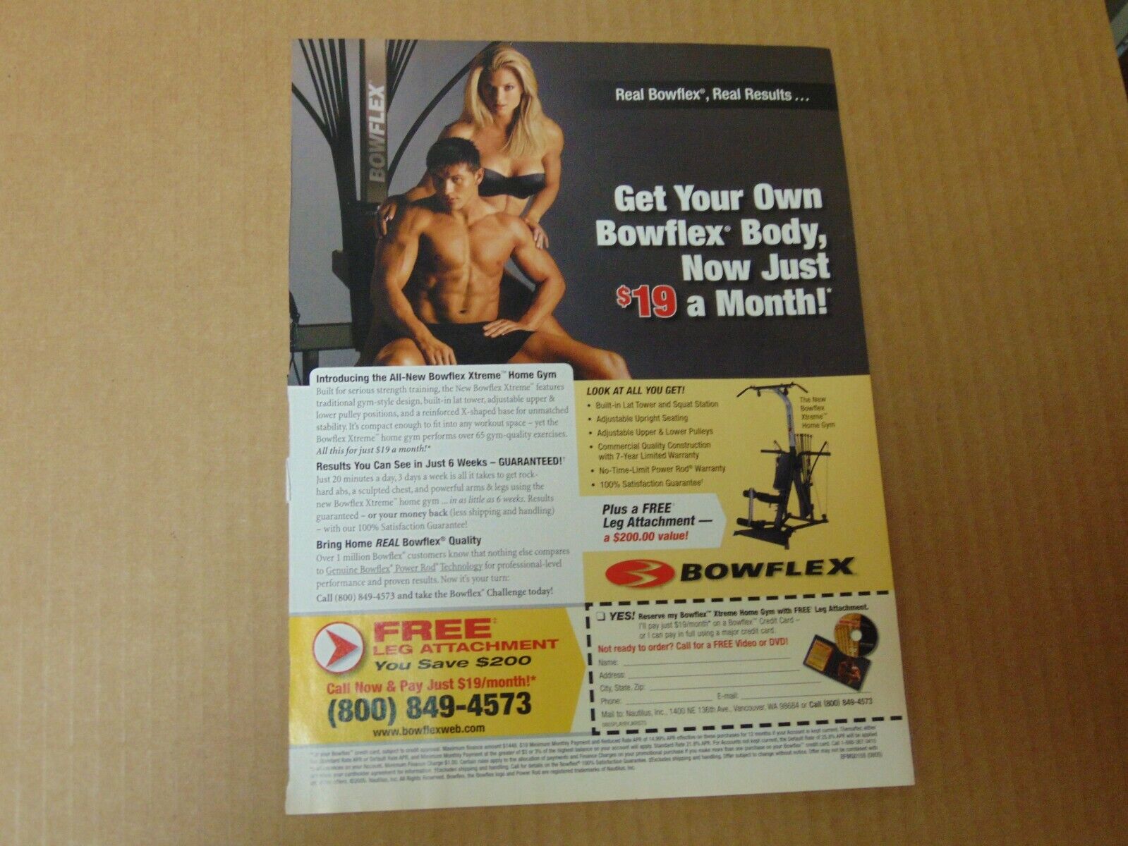 2005 BOWFLEX Get Your Own Bowflex Body vintage art print ad 