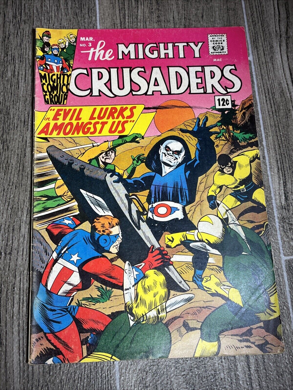 The Mighty Crusaders # 3 Radio Comics 1966 w/the Fly, Shield and the Black Hood